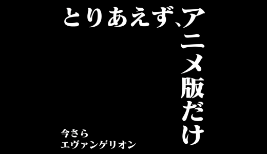 とりあえずアニメ版だけ見終わった…今さらのエヴァンゲリオン