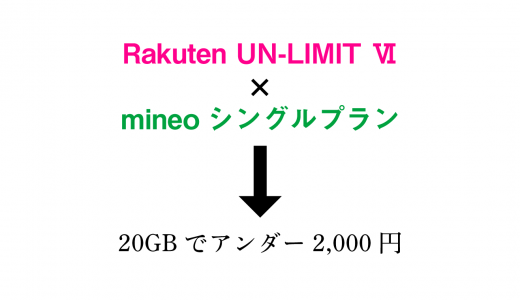 楽天モバイル×mineoのデータプランで、20GBでアンダー2000円のモバイル環境を実現した