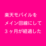 楽天モバイルをメイン回線にして3ヶ月が経過した