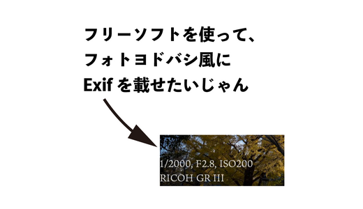 Exif情報を透かしとして載せる方法…XnConvert編